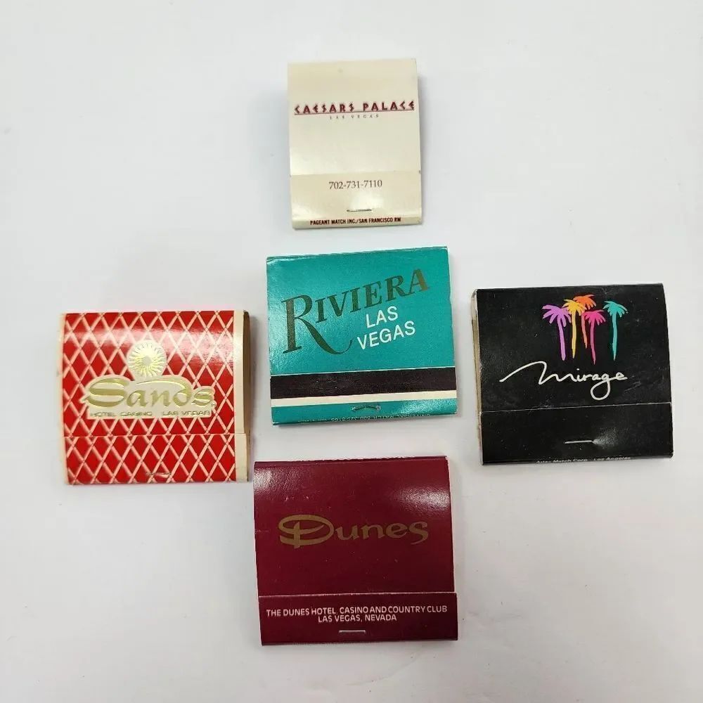 Lot Of 5 Vintage Lead Vegas Casino Matchbooks
